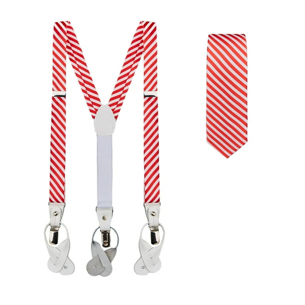 Jacob Alexander Boys Candy Cane Red and White Stripe Tie
